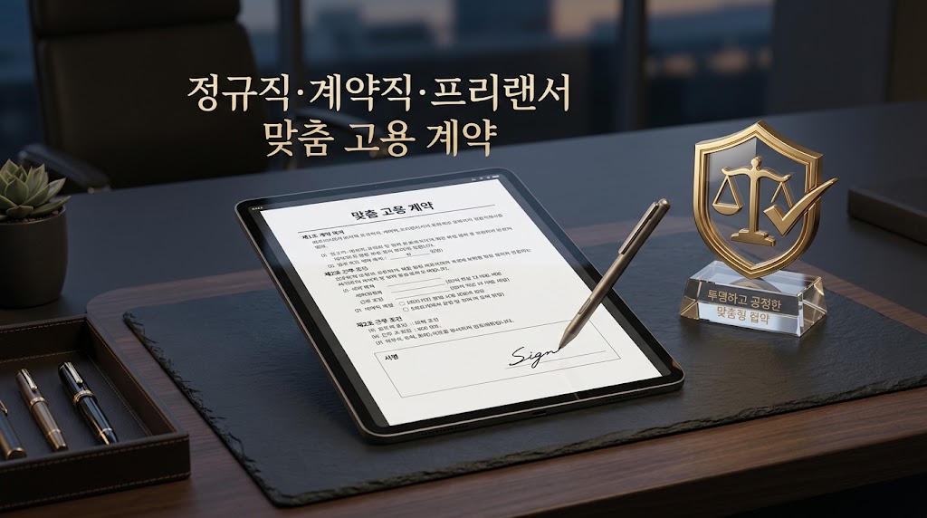 정규직 계약직 프리랜서 맞춤 고용 계약 (AI 생성 이미지)